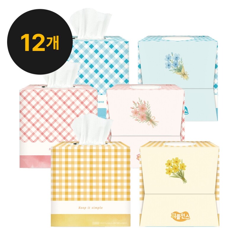 (주)인스,정사각티슈 70매X12개입 - 피플인스 사회적기업